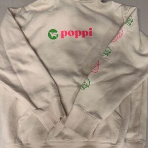 Poppi Cream Logo Sweatshirt with Pink & Green Accents